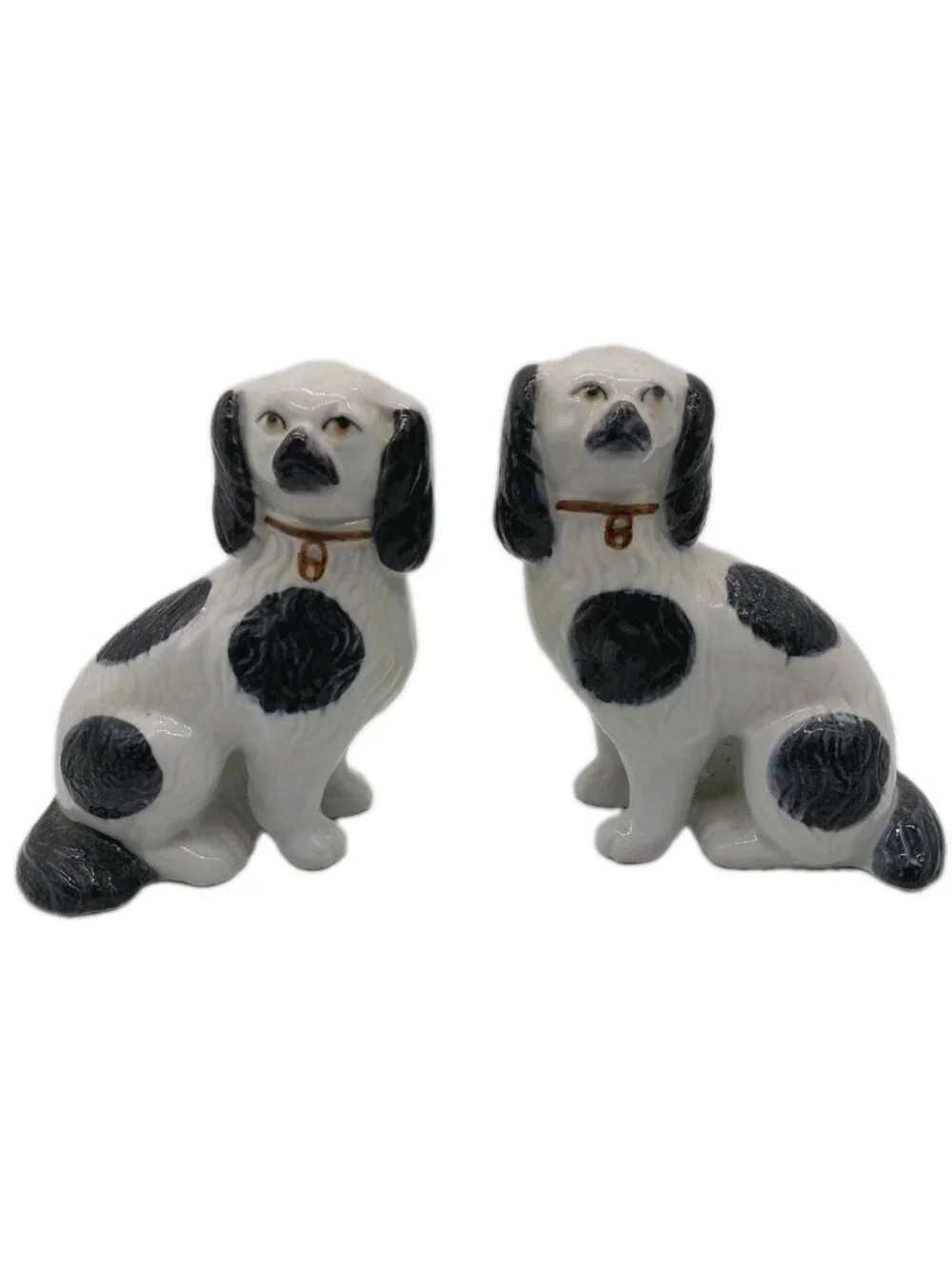 Staffordshire Dogs Spaniel White Black 6